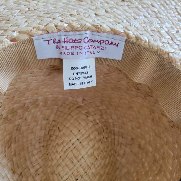 Filippo Catarzi‎ Made in Italy Black Ribbon Band 100% Raffia Paloma Fray Hat main image 4
